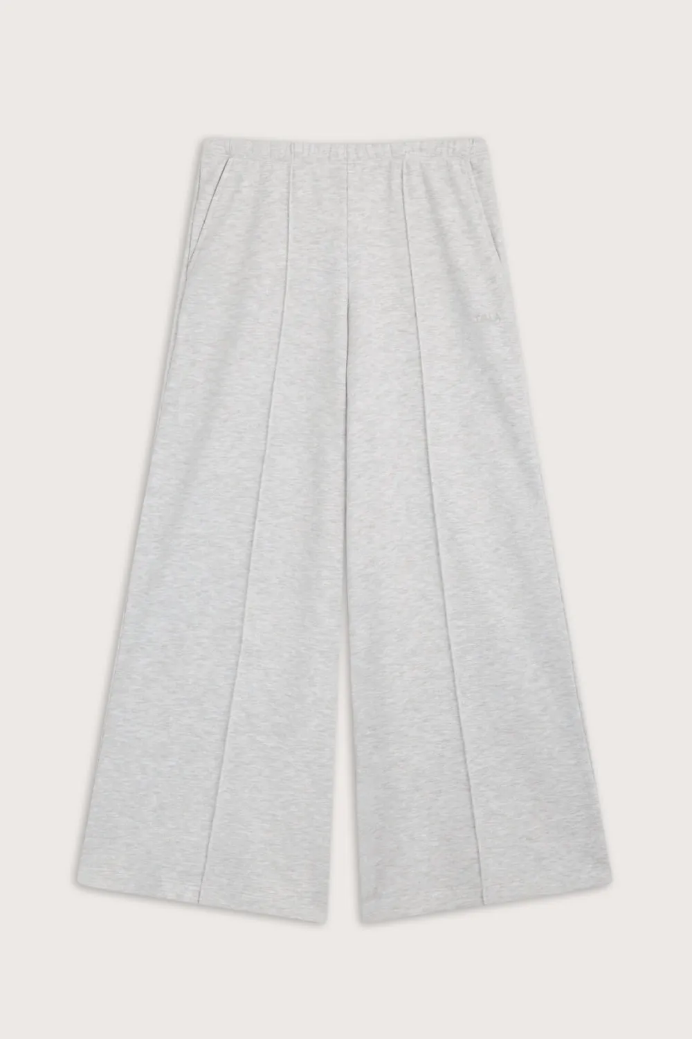 Mid Rise Pintuck Ultra Wide Leg Jogger - Grey Marl sold by TALA product image thumbnail 2
