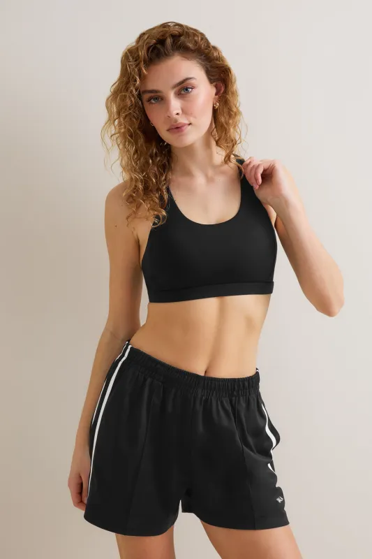 Contrast Stripe Short - Black made by TALA