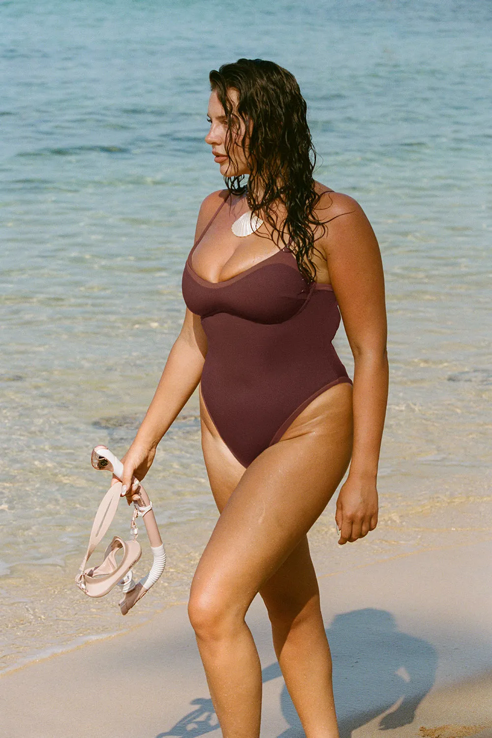 Contrast Underwired Swimsuit - Deep Rust sold by TALA product image thumbnail 3