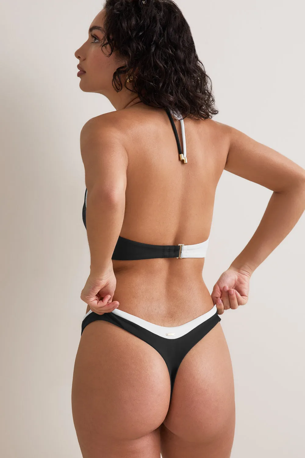 Contrast Cheeky Bikini Bottom - Shadow Black sold by TALA