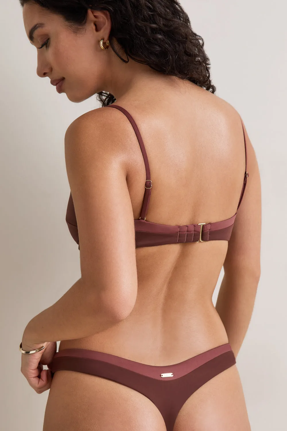 Contrast Underwired Bikini Top - Deep Rust sold by TALA product image thumbnail 4