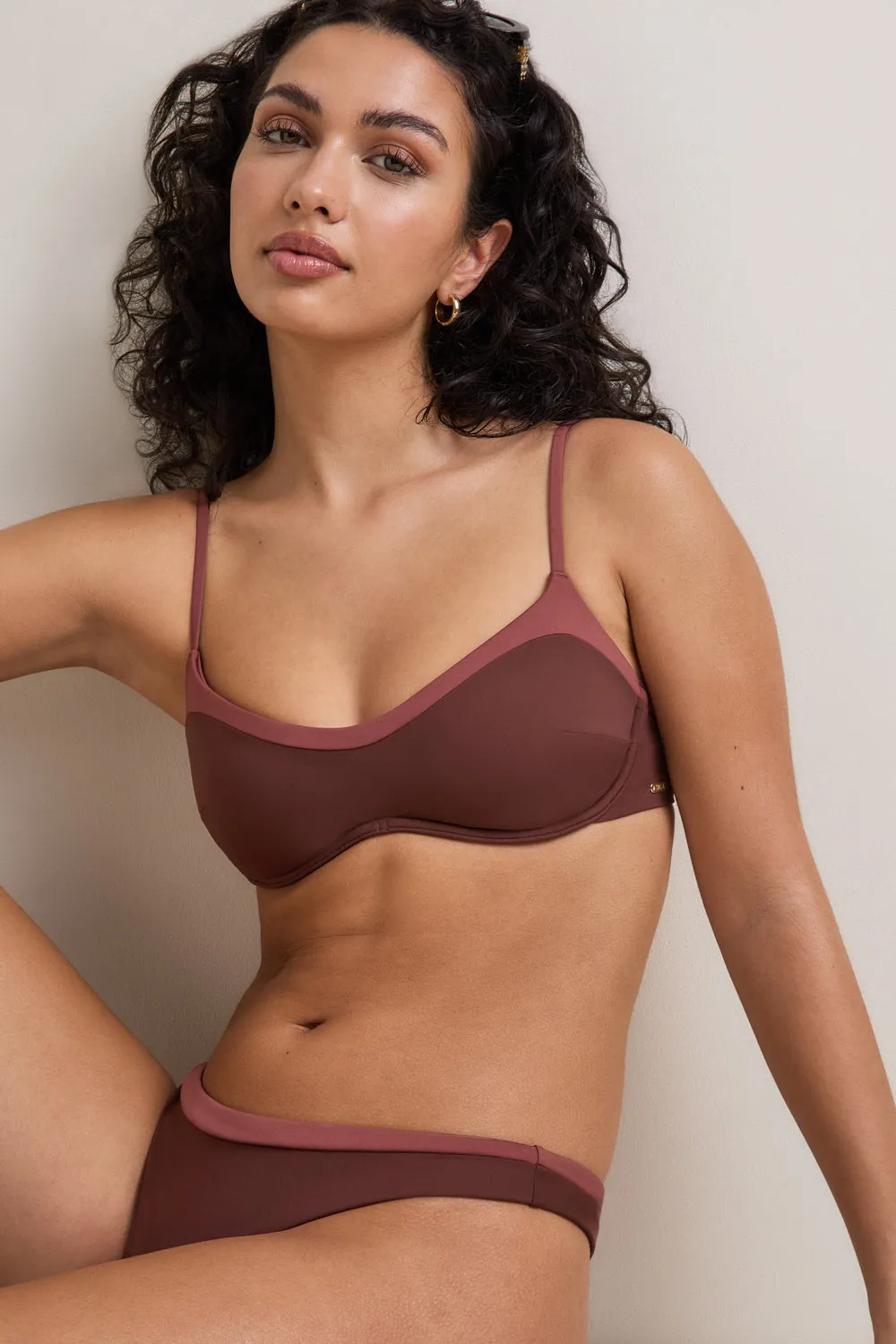 Contrast Underwired Bikini Top - Deep Rust sold by TALA product image thumbnail 5