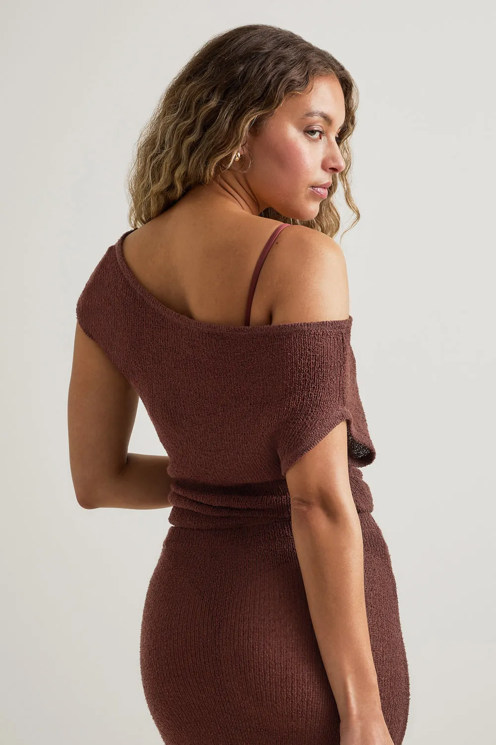 Beach Knit Asymmetric Top - Brown sold by TALA product image thumbnail 4