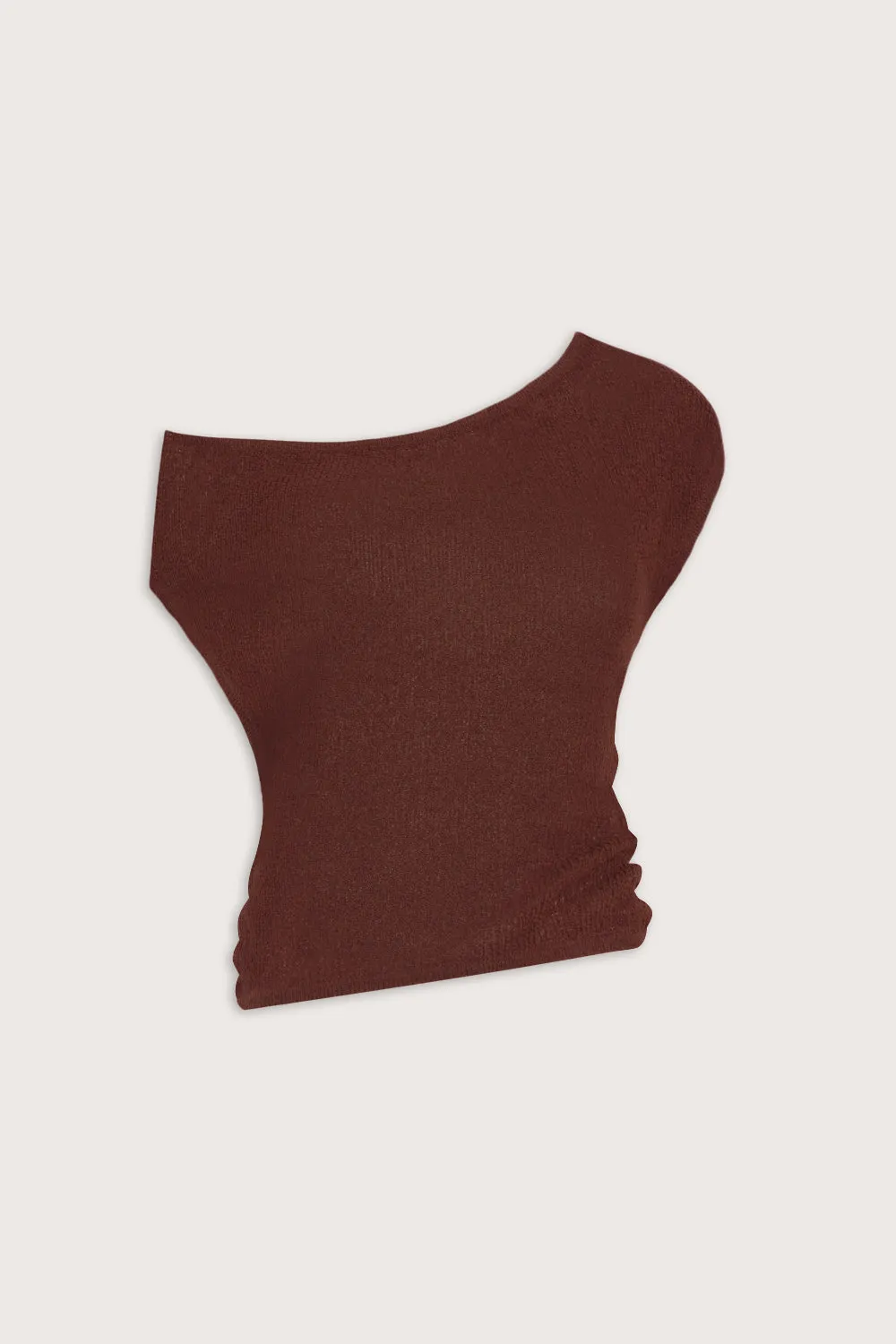 Beach Knit Asymmetric Top - Brown sold by TALA product image thumbnail 2