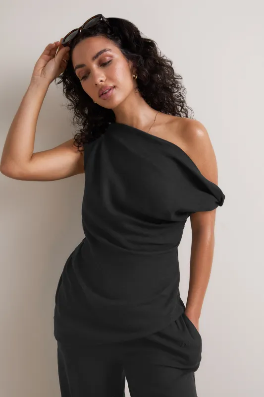 Soft Linen Top - Shadow Black made by TALA