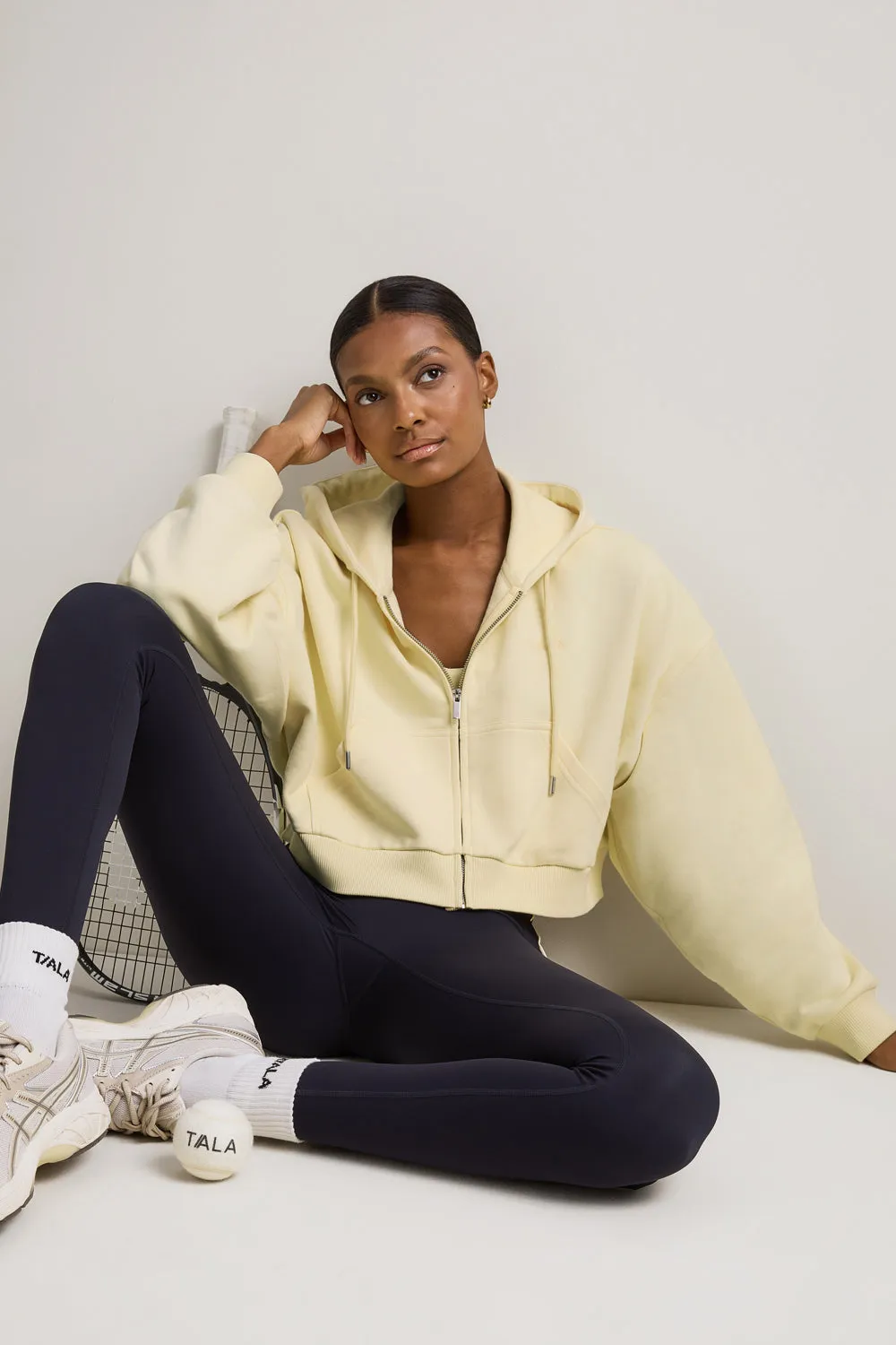 Relaxed Cotton Cocoon Hoodie - Lemon Yellow sold by TALA product image thumbnail 5