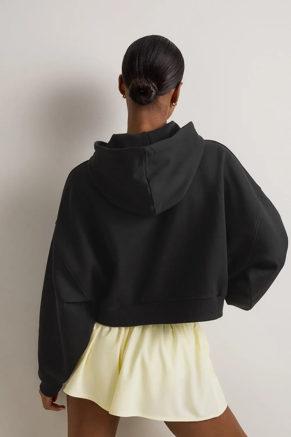 Relaxed Cotton Cocoon Hoodie - Shadow Black sold by TALA product image thumbnail 4