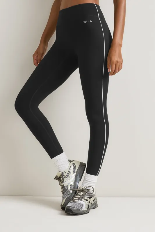 SkinLuxe Contrast Piping Legging - Shadow Black made by TALA