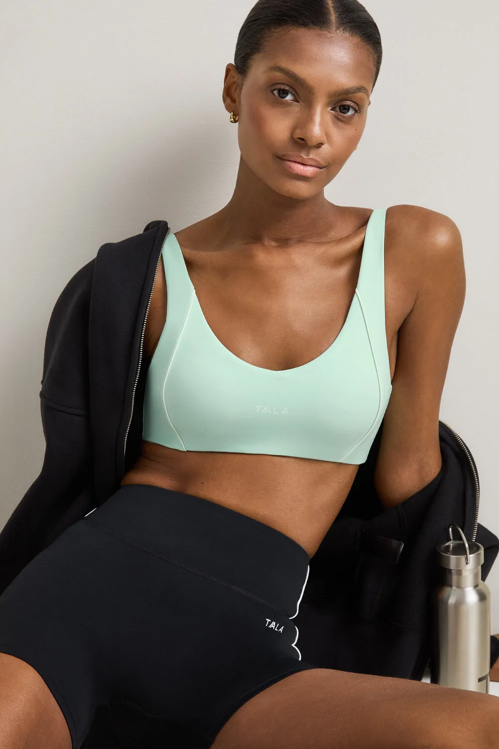 SkinLuxe Contrast Piping Sports Bra - Soft Mint sold by TALA product image thumbnail 5