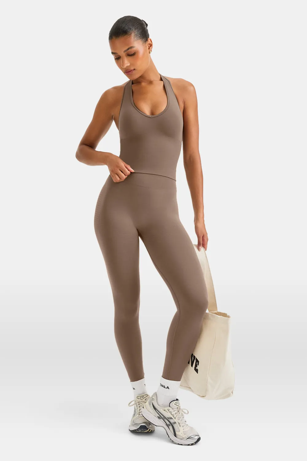 Sculpt Seamless Halter Tank - Taupe sold by TALA product image thumbnail 3