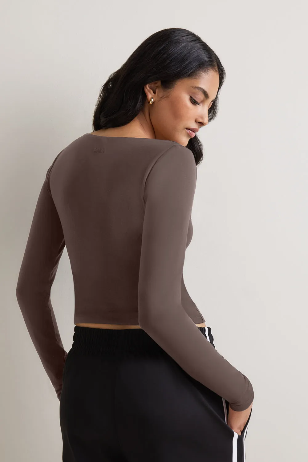 365 Square Neck Long Sleeve Top - Mocha Brown sold by TALA product image thumbnail 4