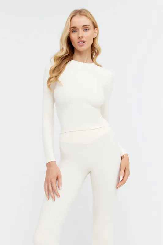 DayFlex Essential Long Sleeve Top - Buttermilk sold by TALA