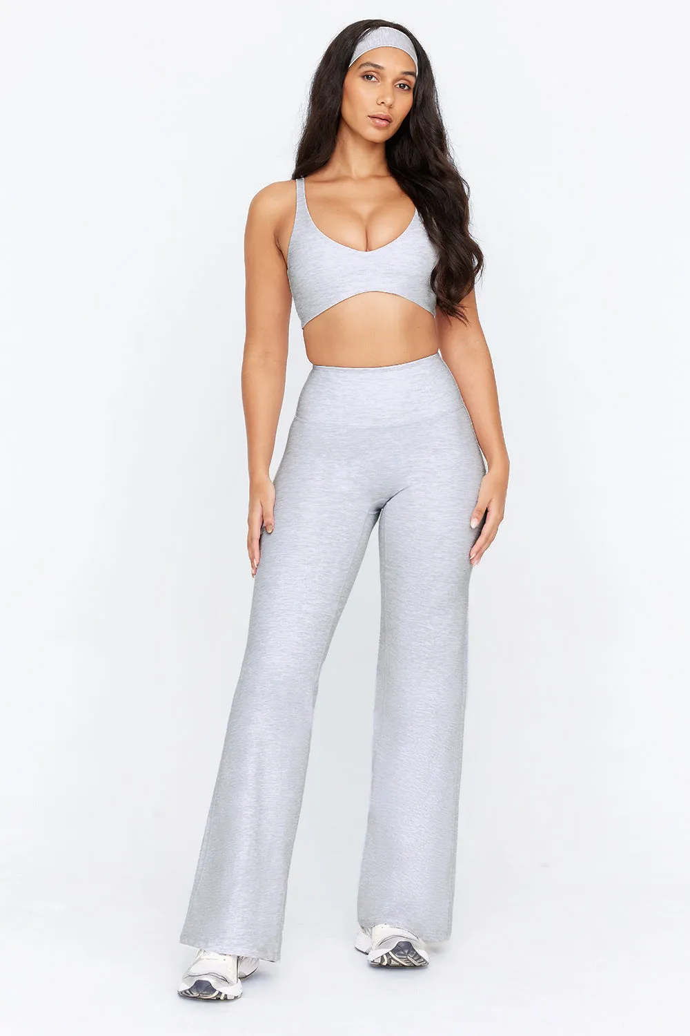 TALA DayFlex High Waisted Wide Leg Yoga Pant Grey Marl Parallel