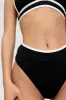 Kos Contrast Trim High Waisted Cheeky Bikini Brief - Shadow Black And Coconut Milk sold by TALA