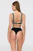 Kos Contrast Trim High Waisted Cheeky Bikini Brief - Shadow Black And Coconut Milk sold by TALA