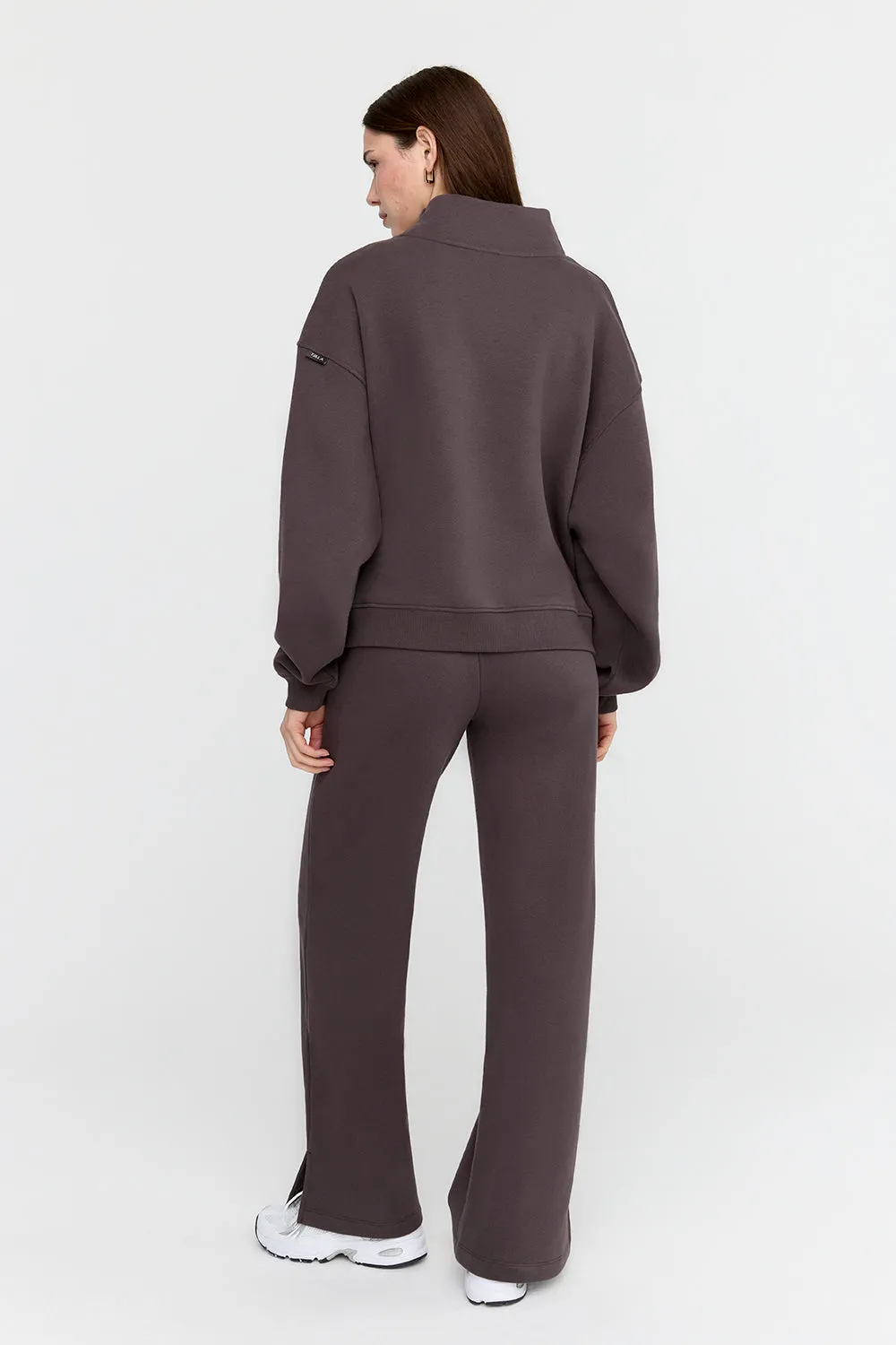 EVERYDAY LOOSE HEM MOCK NECK SWEATSHIRT - COOL ESPRESSO sold by TALA product image thumbnail 5