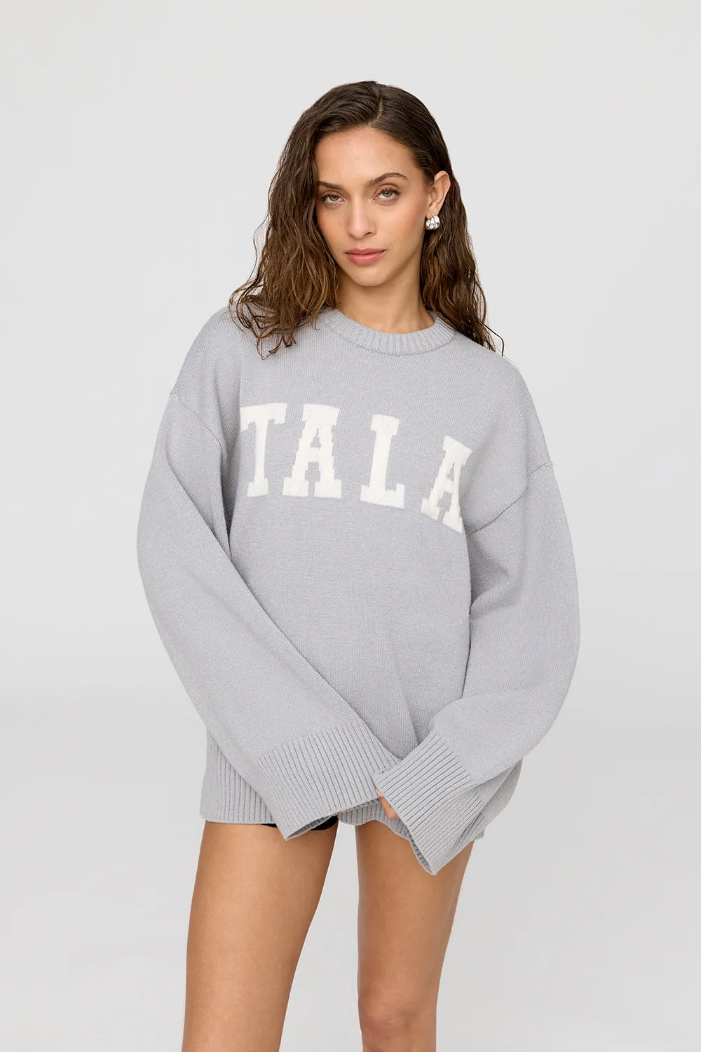 TALA LOGO KNIT SWEATER - GREY AND MILK sold by TALA product image thumbnail 5