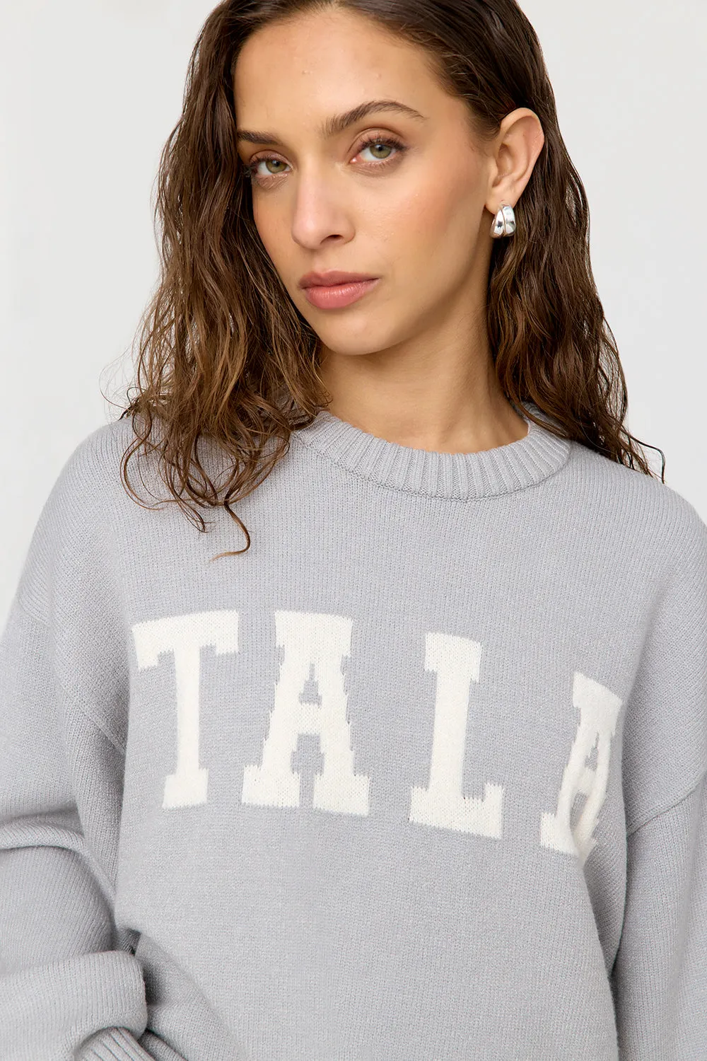 TALA LOGO KNIT SWEATER - GREY AND MILK sold by TALA product image thumbnail 2