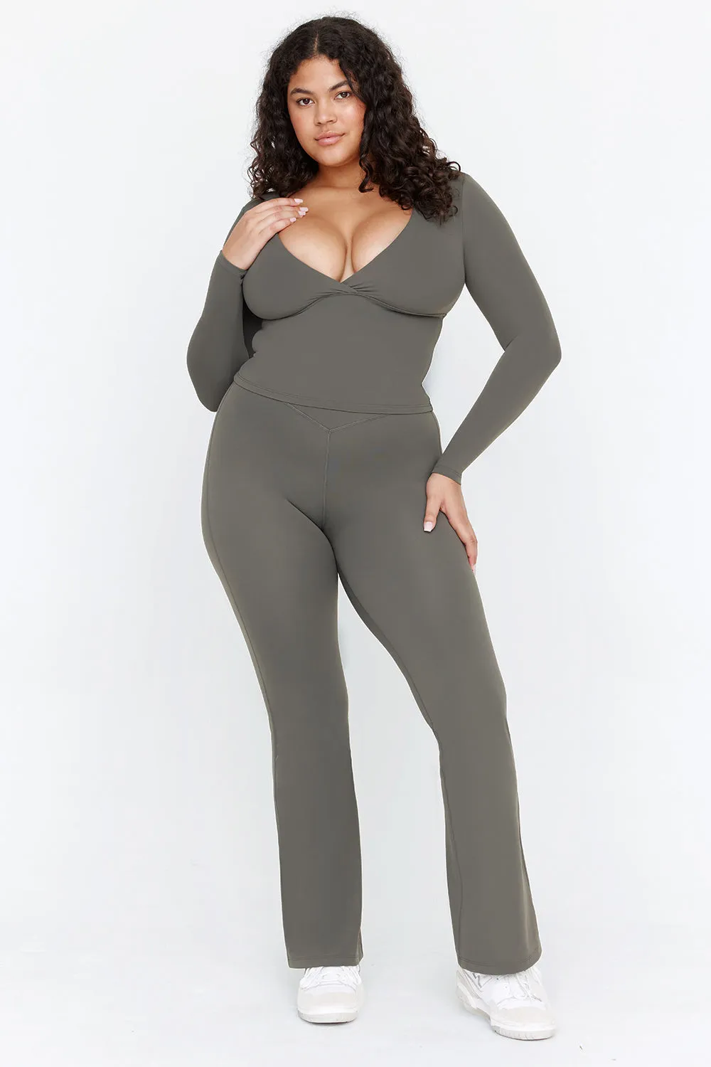 DayFlex Wrap Flared Yoga Pant - Dark Olive sold by TALA product image thumbnail 2