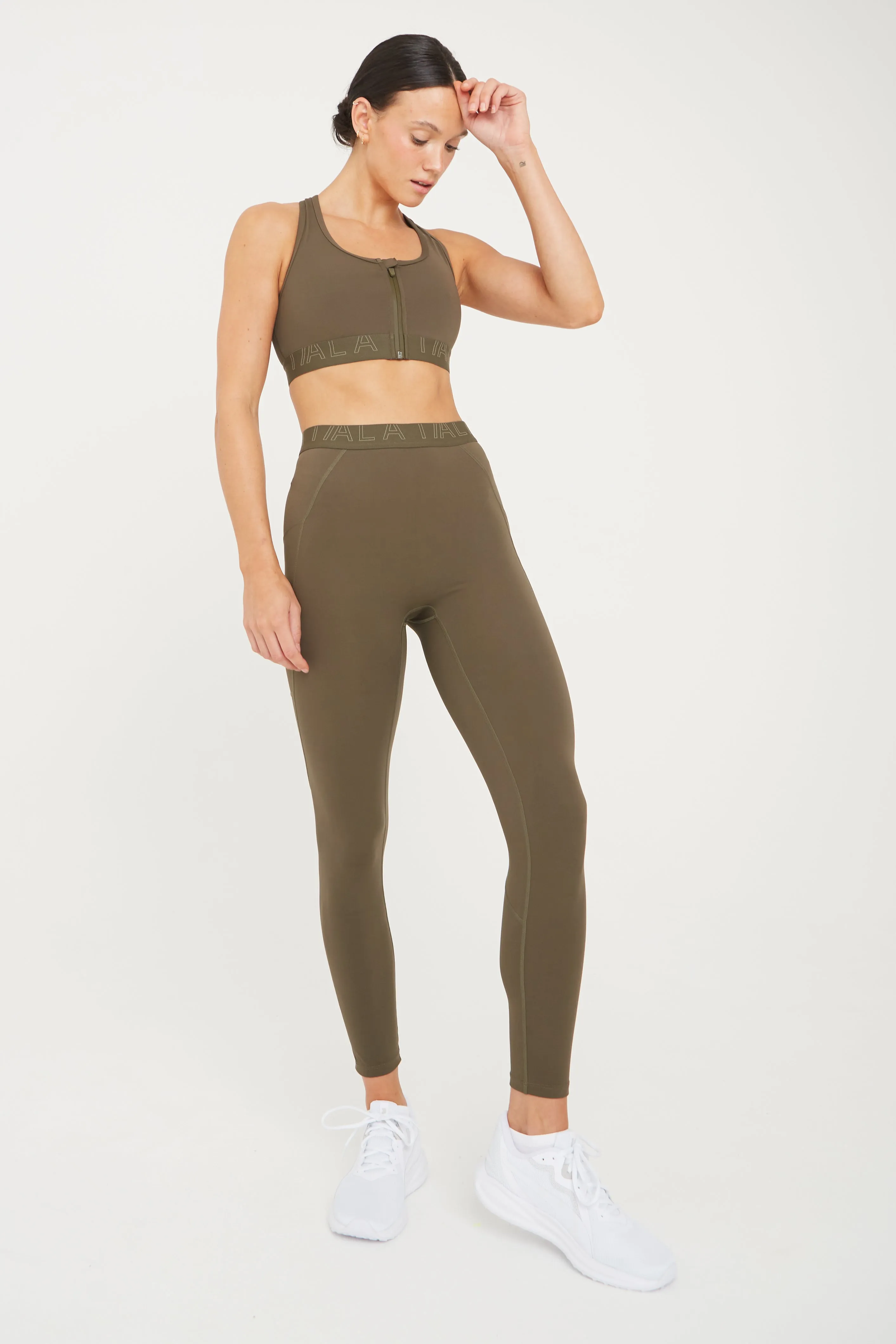 FORMTECH ZIP FRONT SPORTS BRA- KHAKI sold by TALA product image thumbnail 2