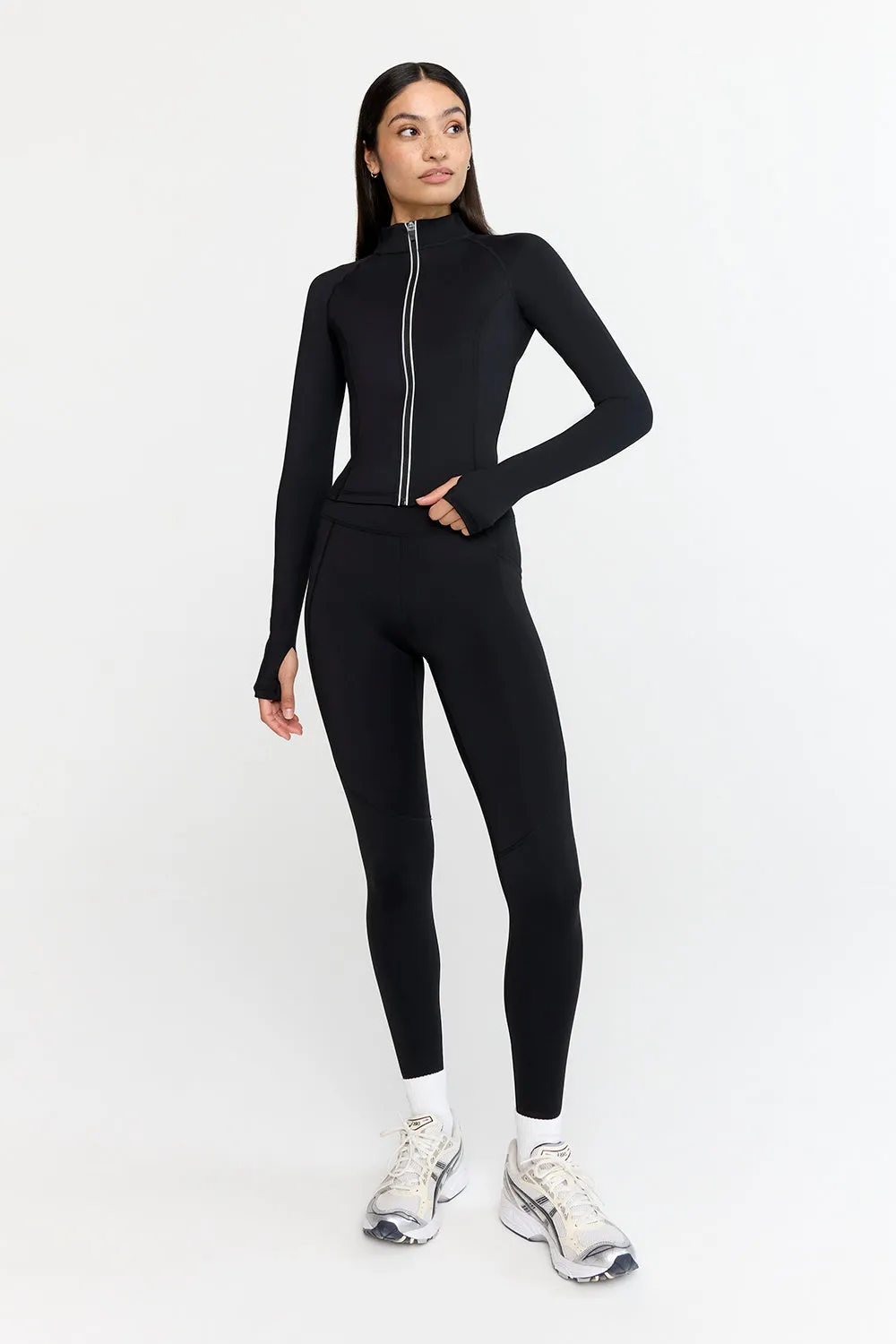 SkinLuxe Zip Through Running Top - Shadow Black sold by TALA product image thumbnail 4