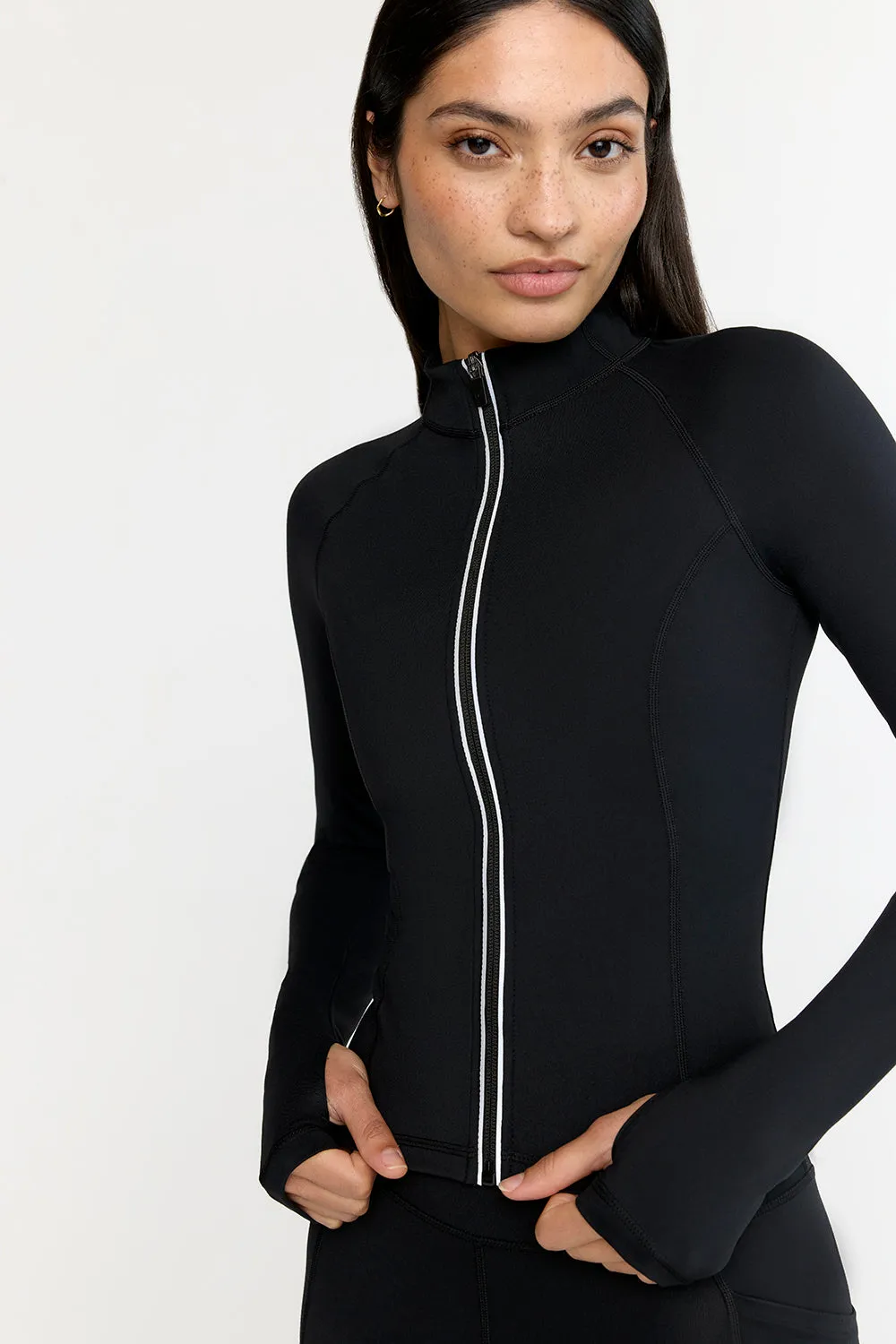 SkinLuxe Zip Through Running Top - Shadow Black sold by TALA product image thumbnail 3