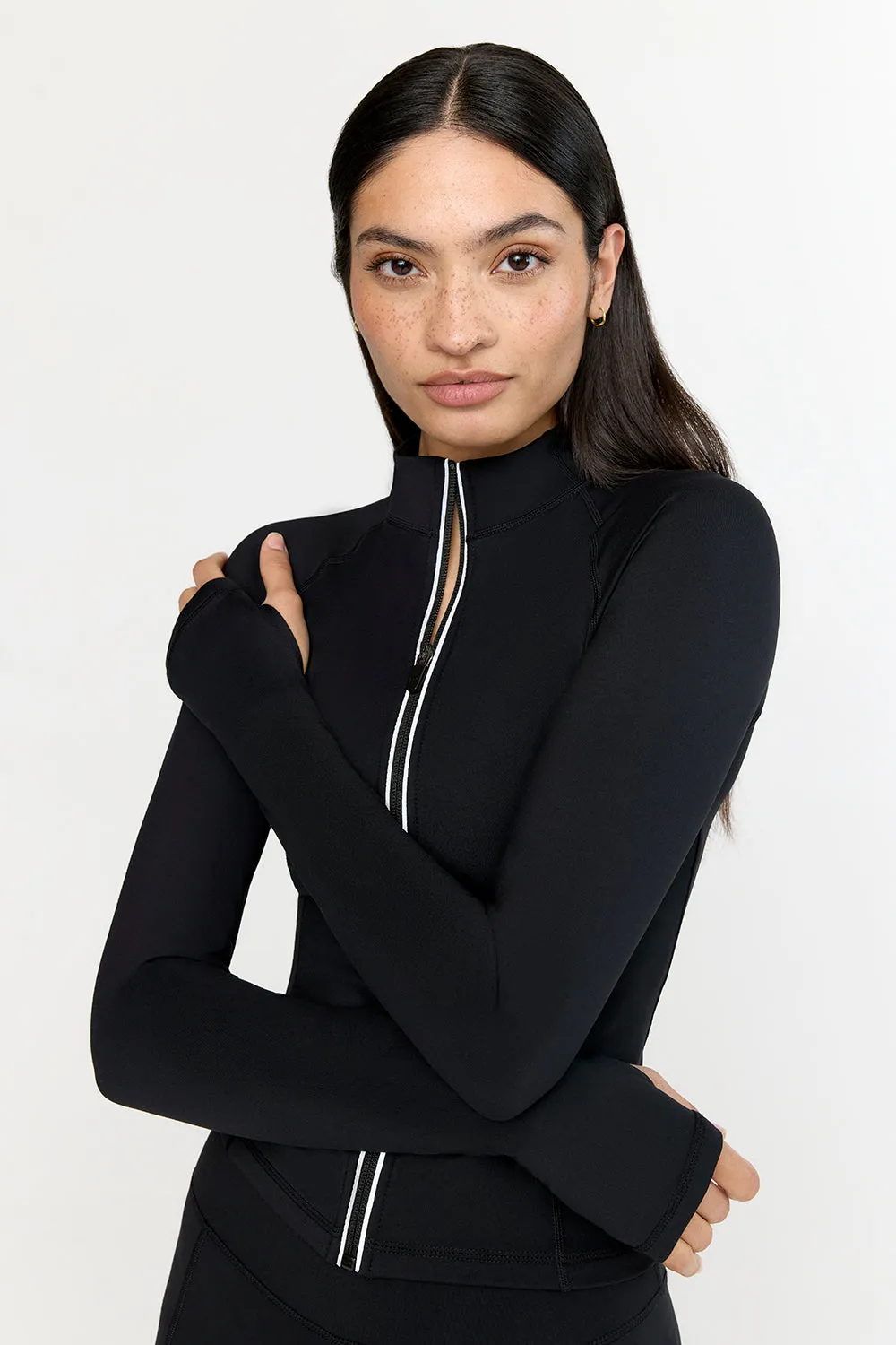 SkinLuxe Zip Through Running Top - Shadow Black sold by TALA product image thumbnail 5