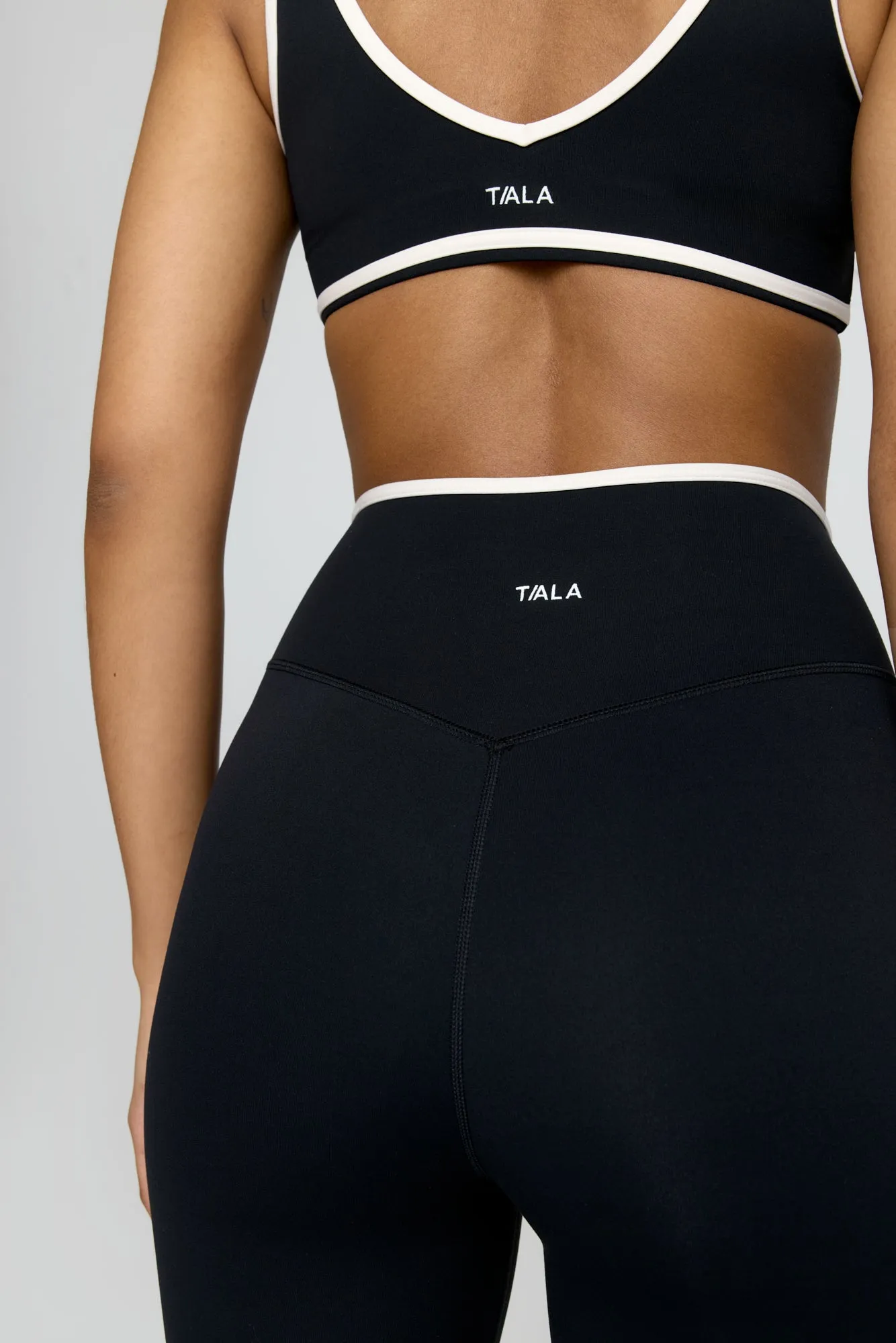 DayFlex Contrast Trim Wrap High Waisted Flared Yoga Pant - Shadow Black And Buttermilk sold by TALA product image thumbnail 2