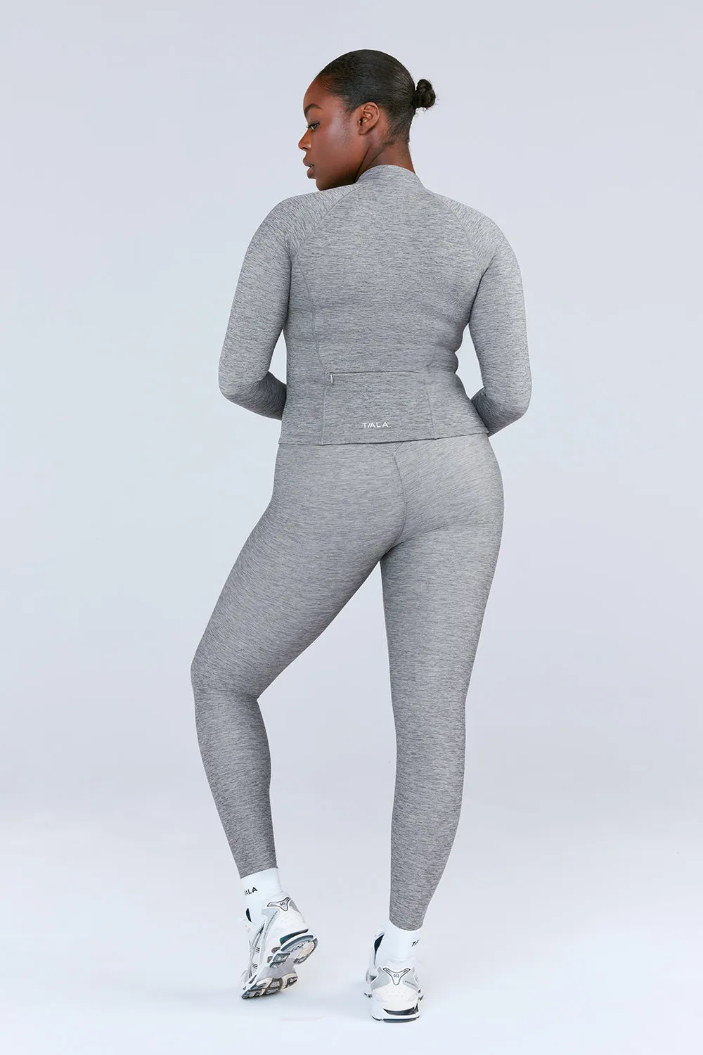 SkinLuxe Zip Through Running Top - Dark Grey Marl sold by TALA product image thumbnail 5