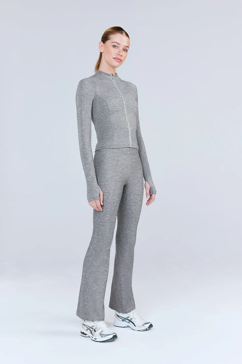 SkinLuxe Zip Through Running Top - Dark Grey Marl sold by TALA product image thumbnail 4