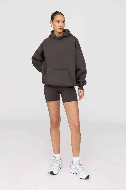LOVE MORE OVERSIZED HOODIE - SLATE BROWN sold by TALA