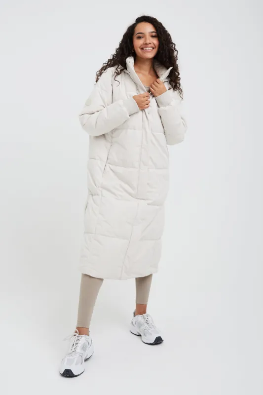 POLAR LONG LINE PUFFER COAT - OAT MILK sold by TALA