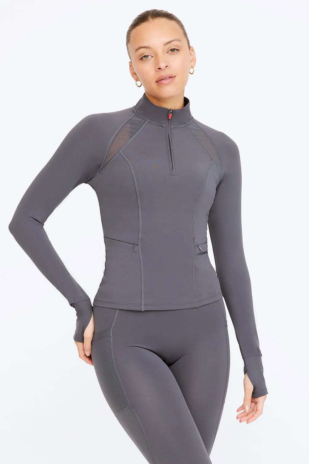 FormTech Quarter Zip Long Sleeve Running Top - Graphite sold by TALA
