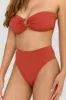 Tierra High Waisted Cheeky Bikini Brief - Rust Orange sold by TALA