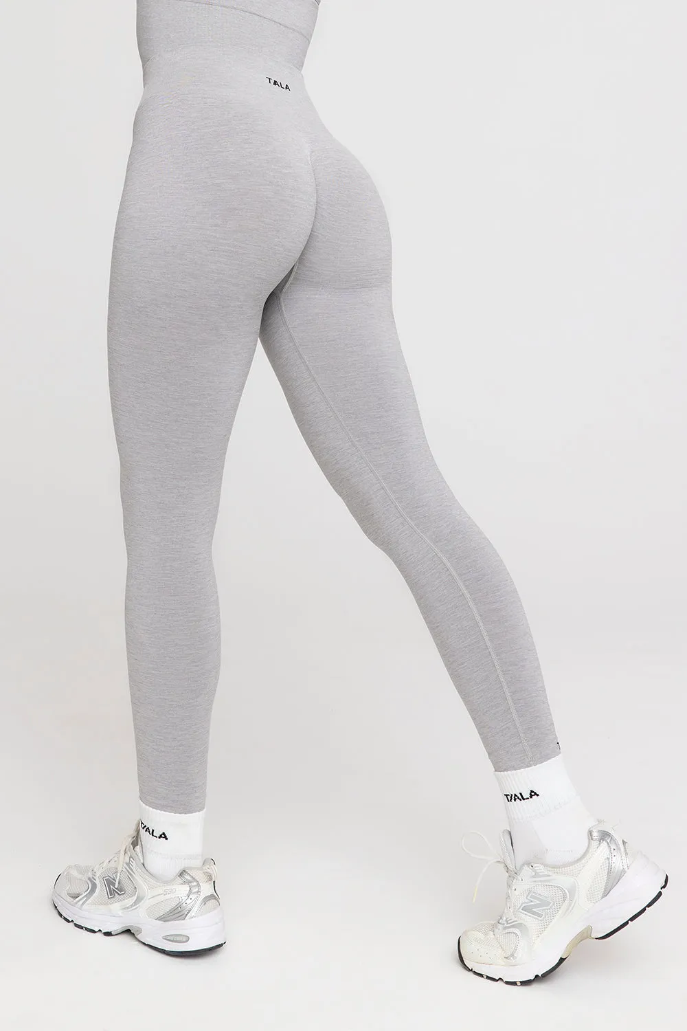 Sculpt Seamless Scrunch Legging - Light Grey Marl sold by TALA