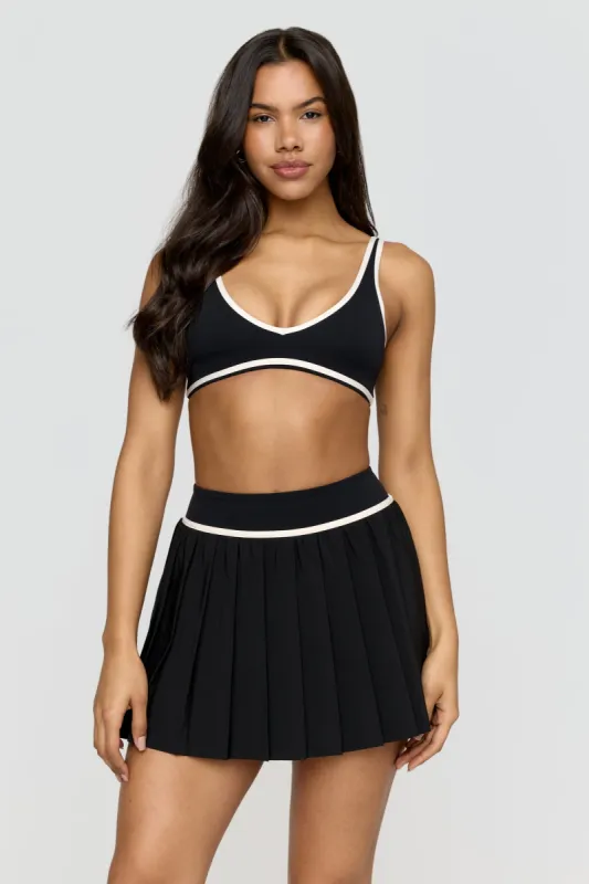 DayFlex Plunge Neck Push-Up Sports Bra - Shadow Black And Buttermilk sold by TALA
