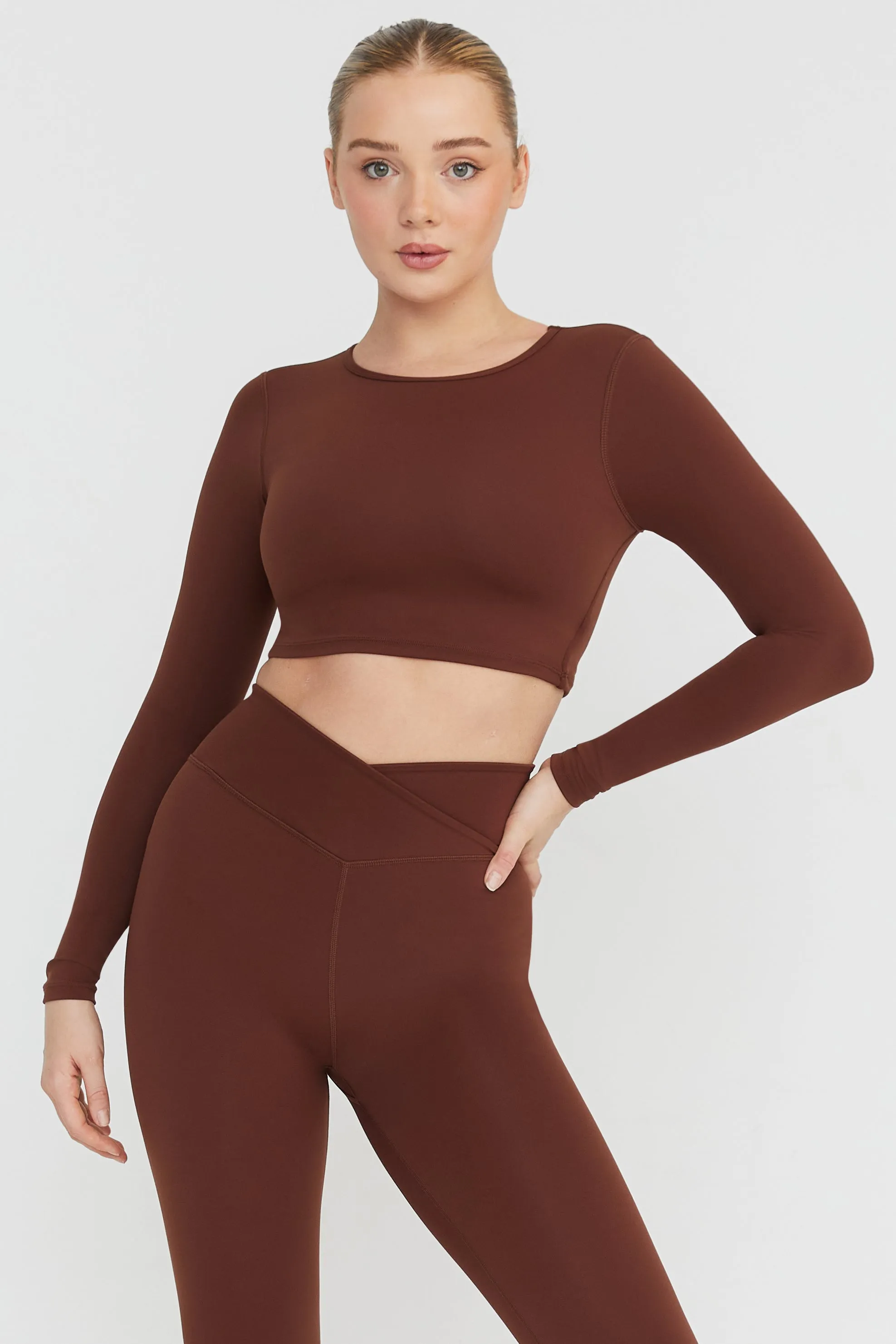 DAYFLEX OPEN BACK LONG SLEEVE TOP - WALNUT sold by TALA product image thumbnail 2