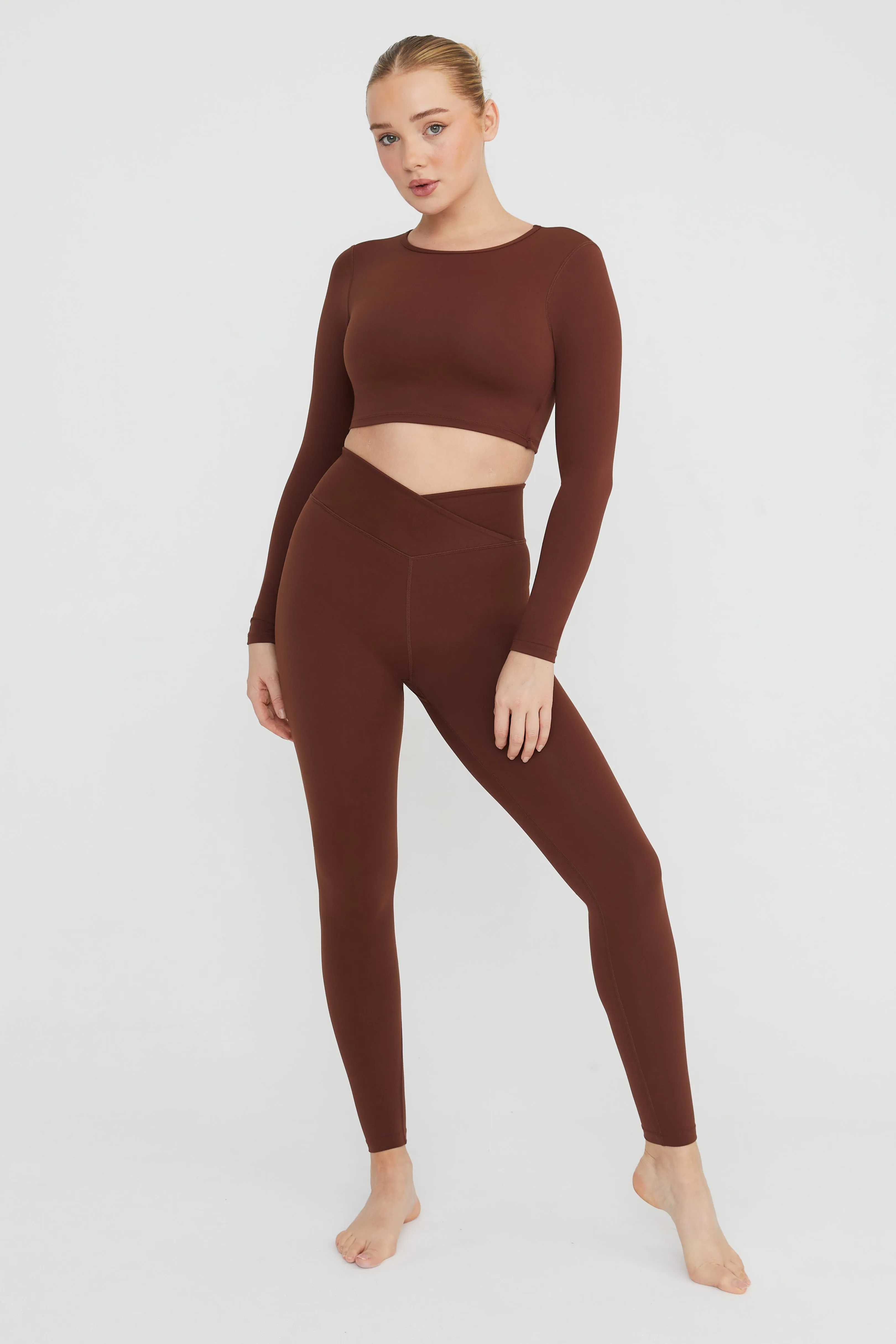 DAYFLEX OPEN BACK LONG SLEEVE TOP - WALNUT sold by TALA product image thumbnail 4