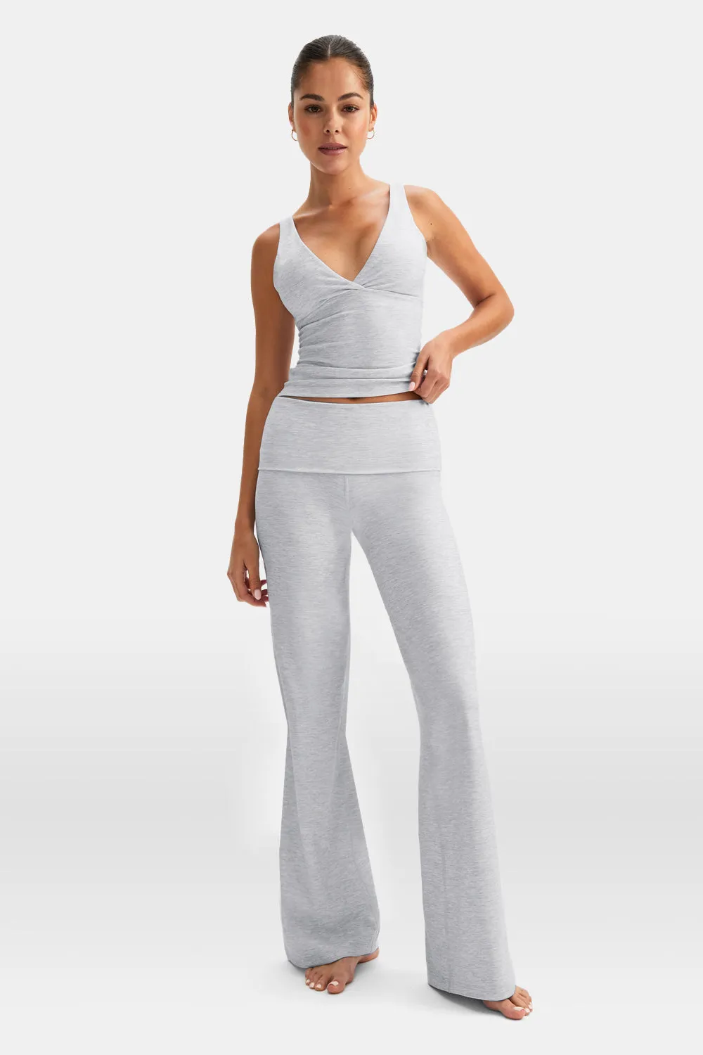 DayFlex Multiway Fold Waist Flared Yoga Pant - Grey Marl sold by TALA