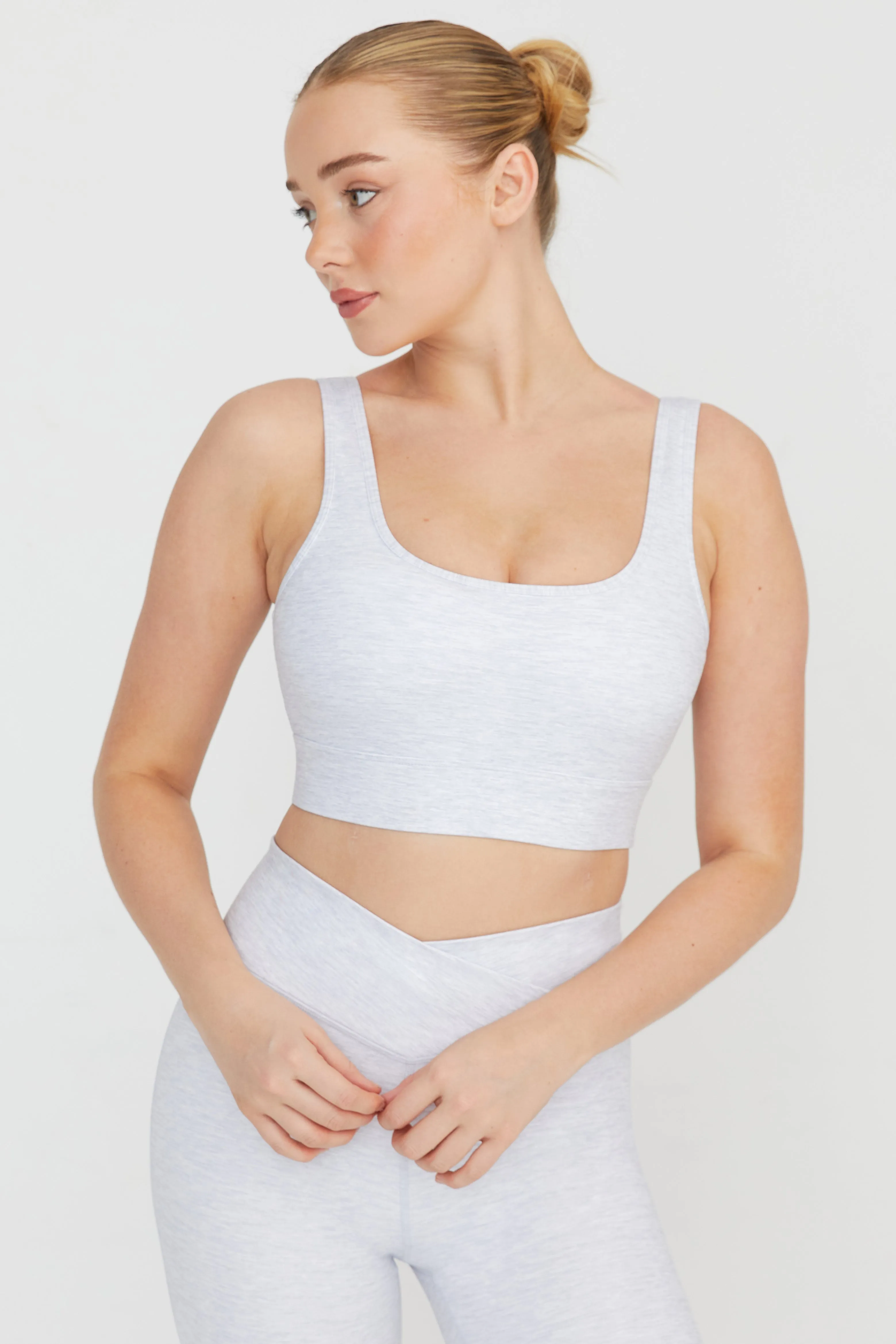 DAYFLEX SQUARE NECK SPORTS BRA - GREY MARL sold by TALA