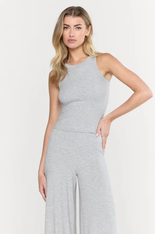 365 Sculpting Lounge Racer Tank - Grey Marl sold by TALA