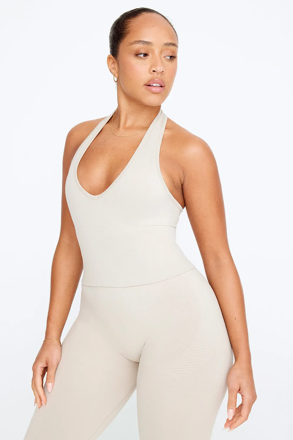 SCULPT SEAMLESS HALTER TANK - CHAI MARL sold by TALA product image thumbnail 4