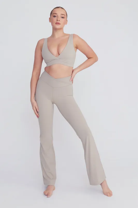 DAYFLEX V NECK SPORTS BRA - LATTE sold by TALA