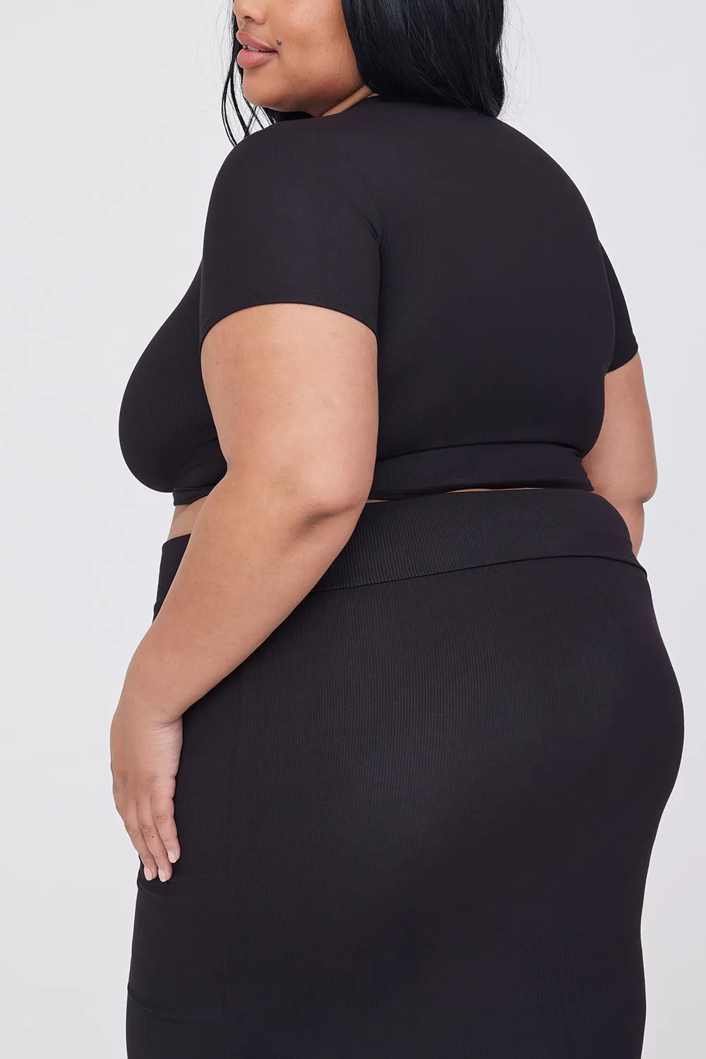 365 SCULPTING LOUNGE MULTIWAY FOLD WAIST MAXI SKIRT - SHADOW BLACK sold by TALA product image thumbnail 4