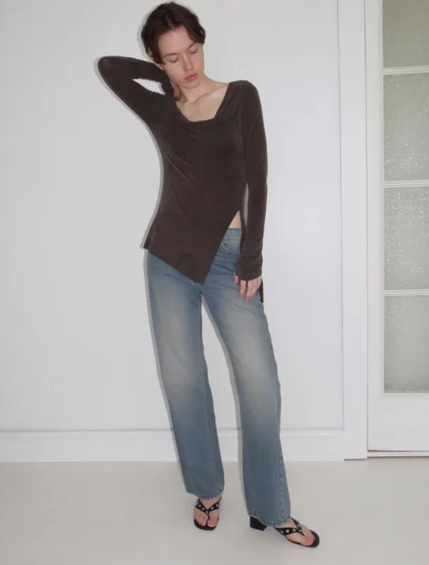 トップス paloma wool lotto LOTTO-Asymmetric long-sleeved cupro top