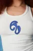 Nao Cotton Logo Embroidered Racer Back Vest Top - White sold by Kai Collective