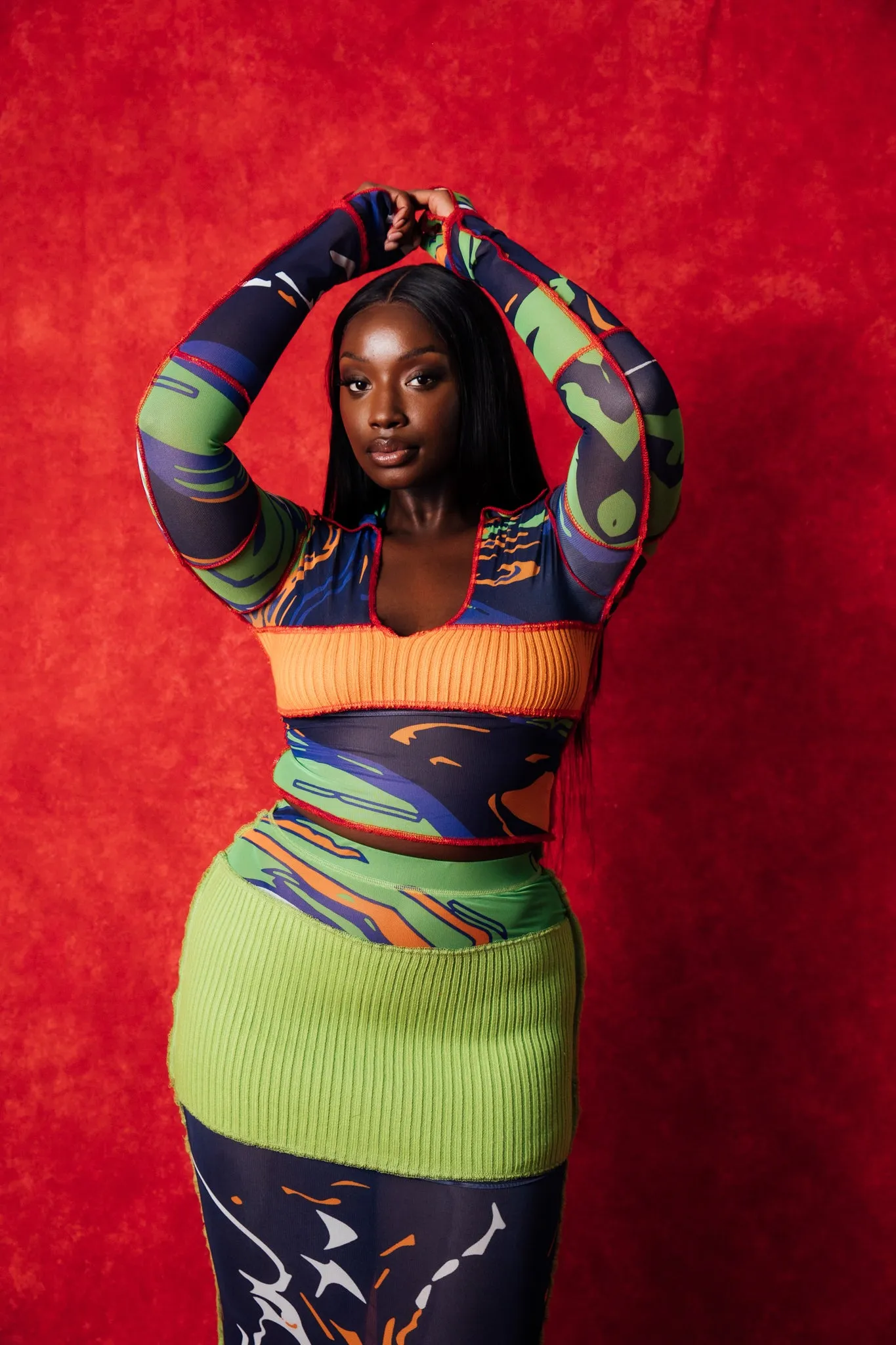 KAI X MYAE Gaia Print Mesh Ribbed Knit Maxi Skirt sold by Kai Collective product image thumbnail 5