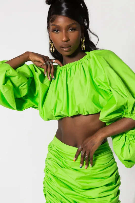 Xyla High Neck Cotton Crop Top - Sour Apple sold by Kai Collective