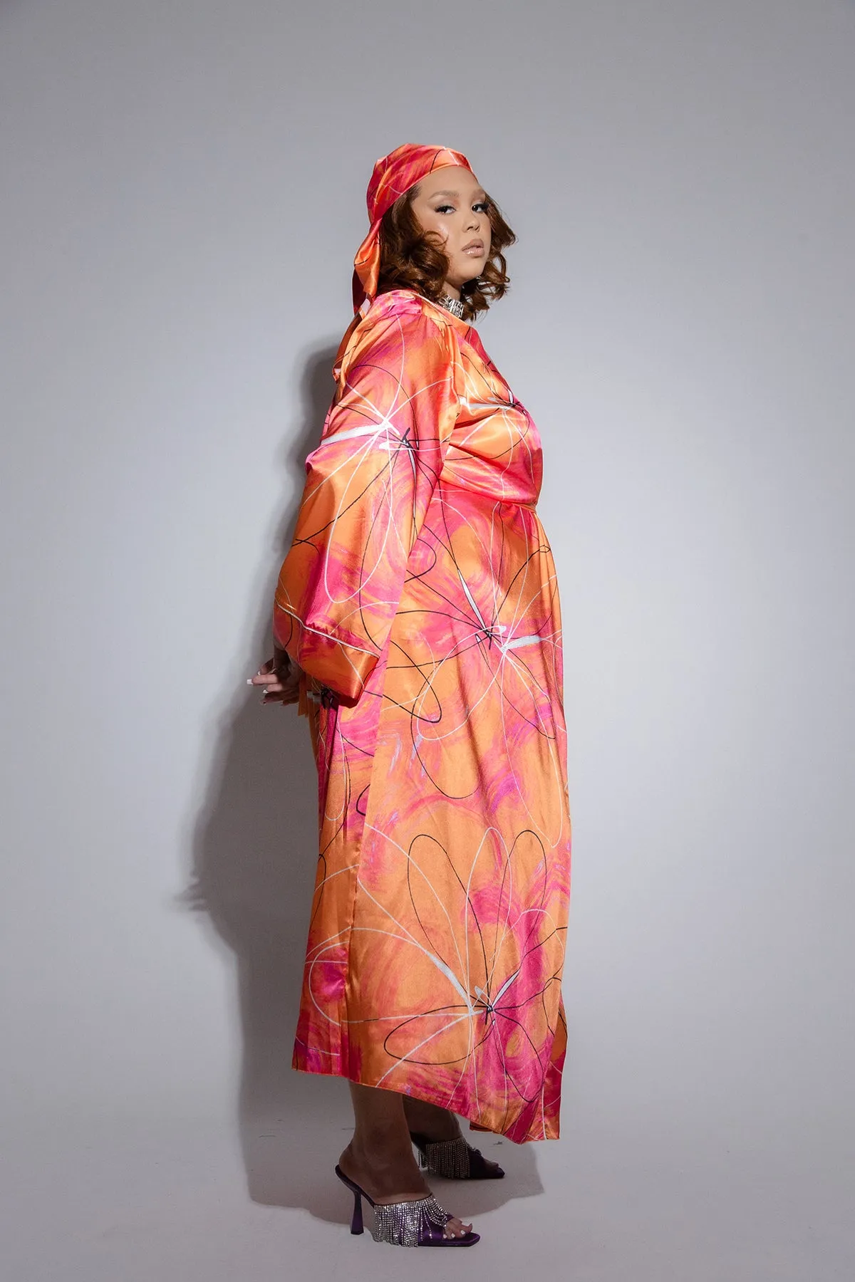 Acacia Silky Satin Printed Kimono- Mandarin sold by Kai Collective product image thumbnail 3