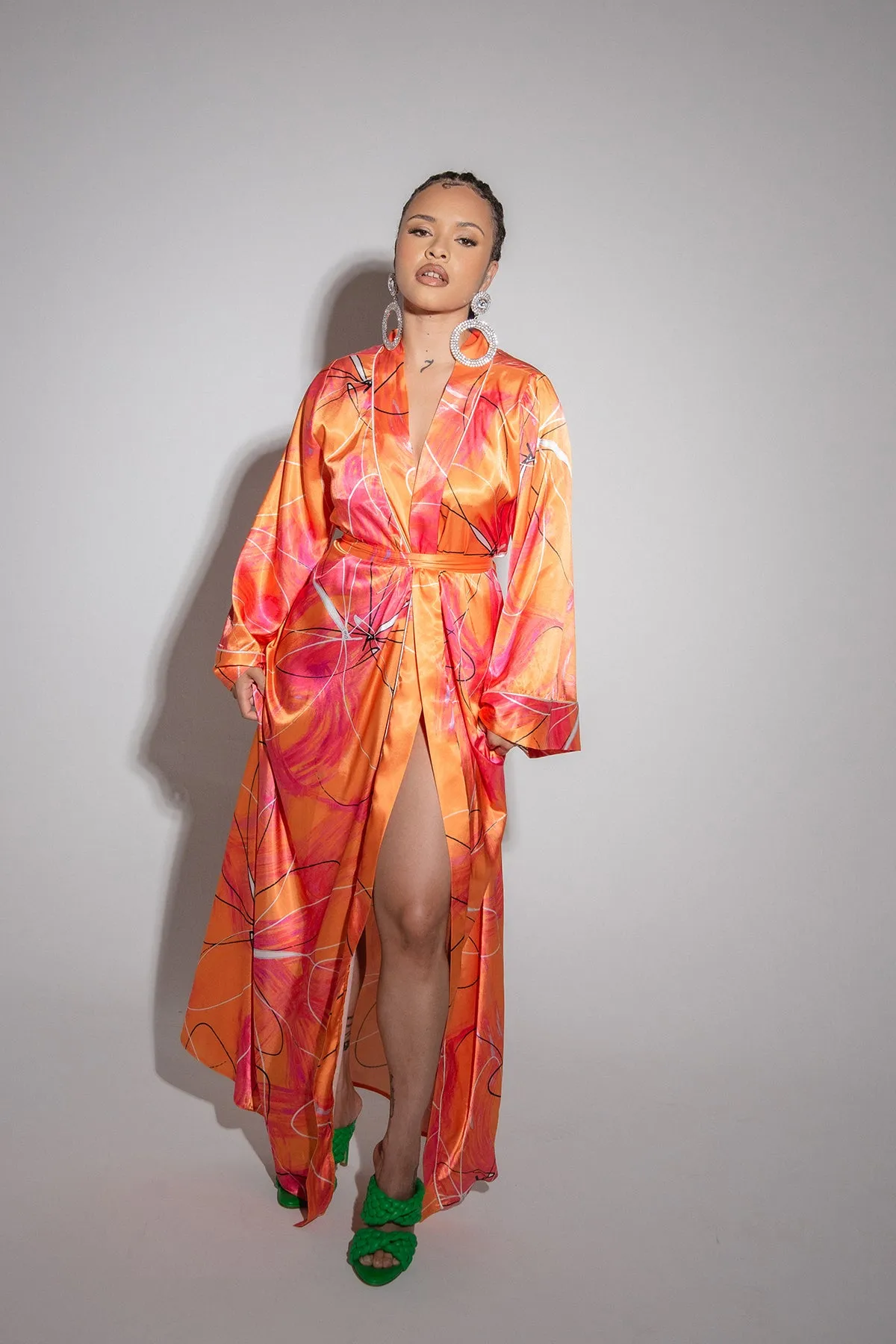 Acacia Silky Satin Printed Kimono- Mandarin sold by Kai Collective product image thumbnail 5